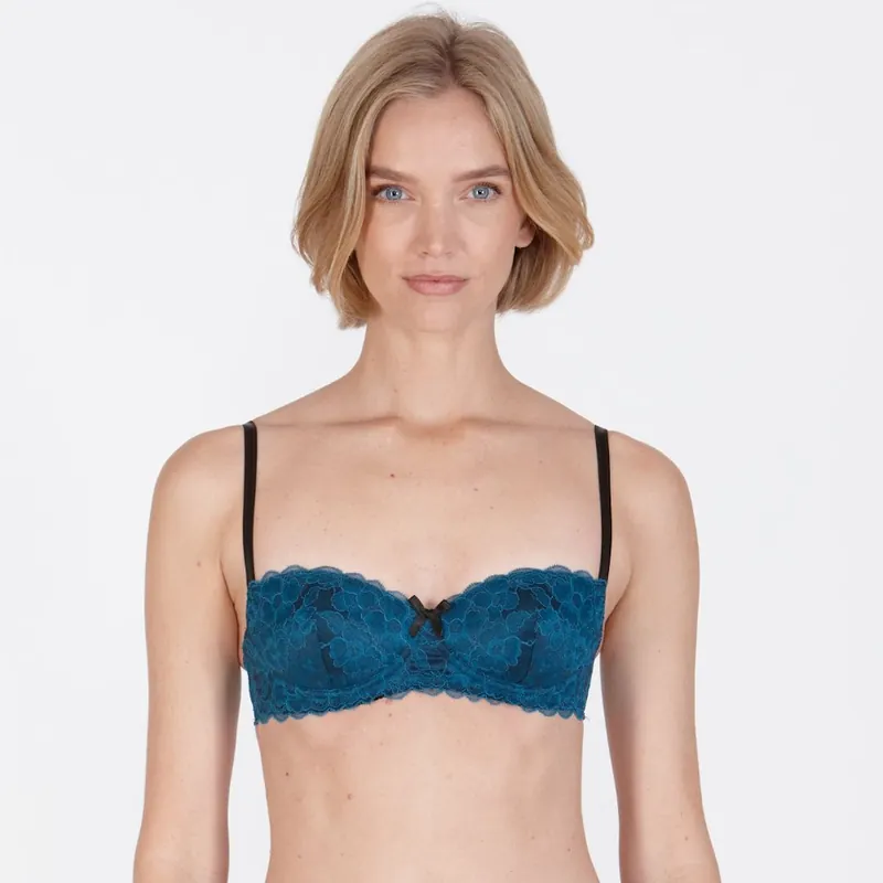 'Gabbie' Non Wired Fixed Padding Balconette Bra - Little Women