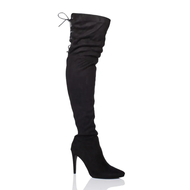 High Heel Stretchy Fitted Sock Over The Knee Boots - AJVANI