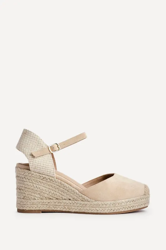 Present Beige Closed Toe Wedges - Linzi