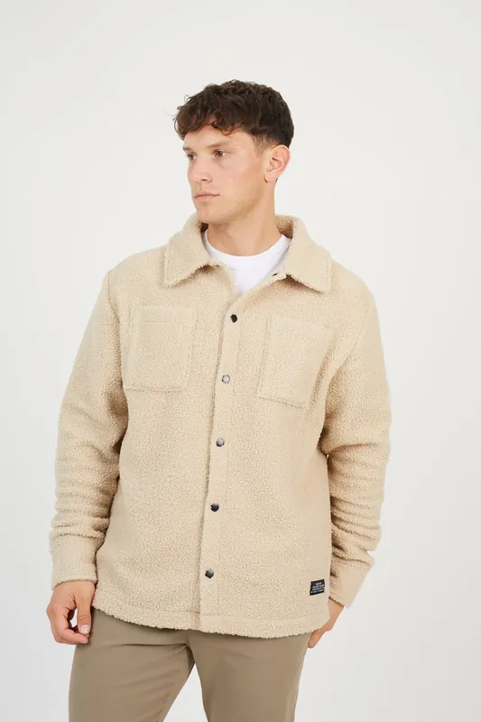 Borg Lined Teddy Fleece Long Sleeve Shirt - Brave Soul