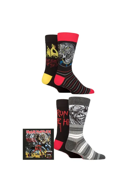 Iron Maiden 4 Pair Exclusive to The Number of the Beast Gift Boxed Cotton Socks - SOCKSHOP