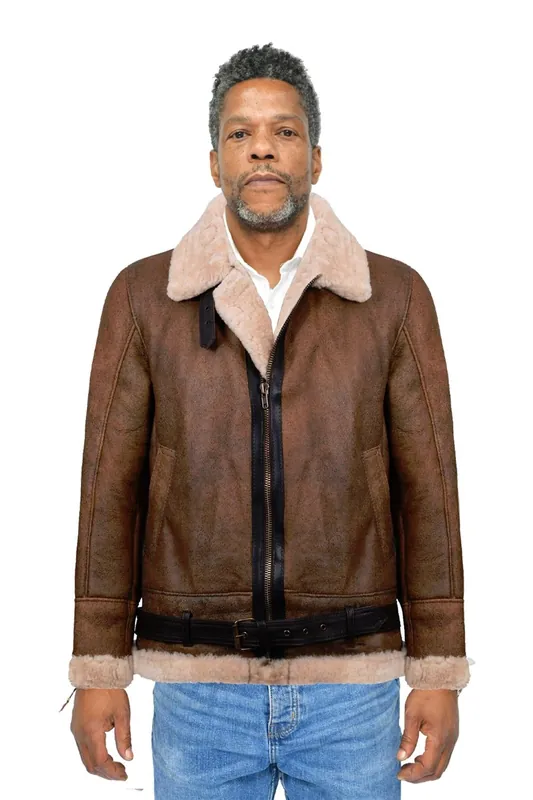 Vintage Sheepskin Aviator Jacket- Huntingdon