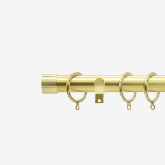 Brushed Gold 28mm End Cap Fixed Length Metal Curtain Pole - New Edge Blinds
