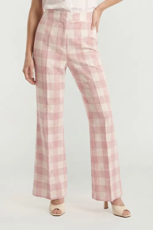 Zena Flared Check Trouser - Lily and Lionel