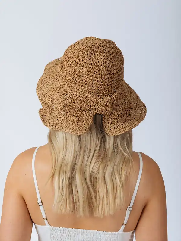 Bowknot Straw Sun Hat - SVNX
