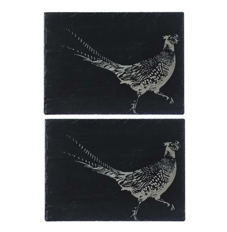 2 Slate Place Mats - Pheasant