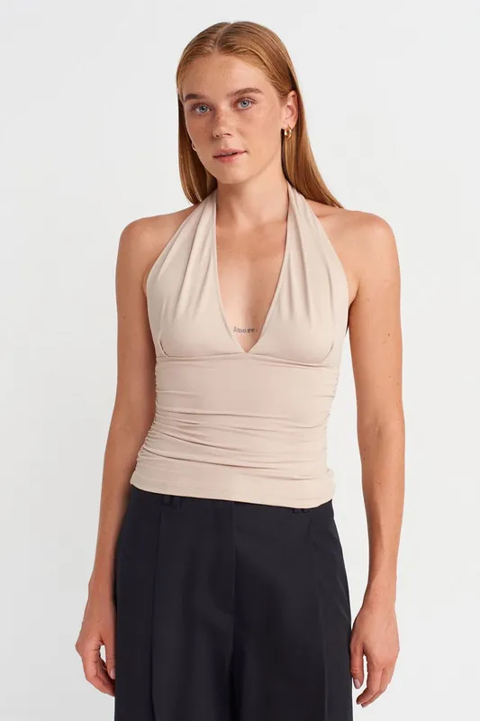Slim-fit Halterneck Blouse