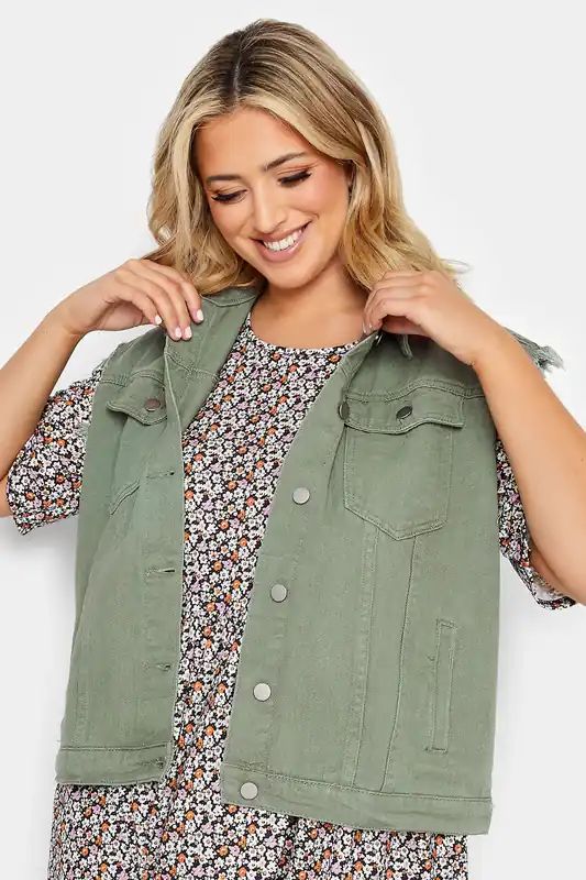 Sleeveless Denim Jacket - Yours