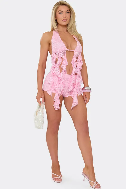 Lace Low Rise Mini Shorts - EGO