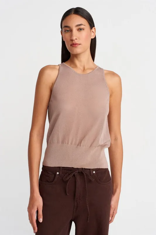 Ribbed Sleeveless Shell Top - Dilvin
