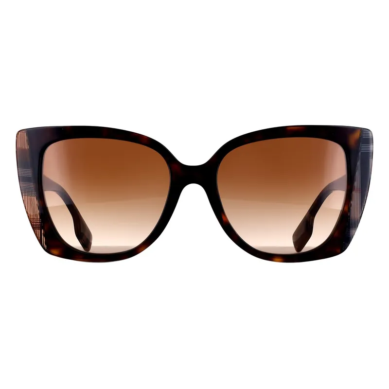 Cat Eye Dark Havana with Check Brown Brown Gradient BE4393 Meryl - Burberry