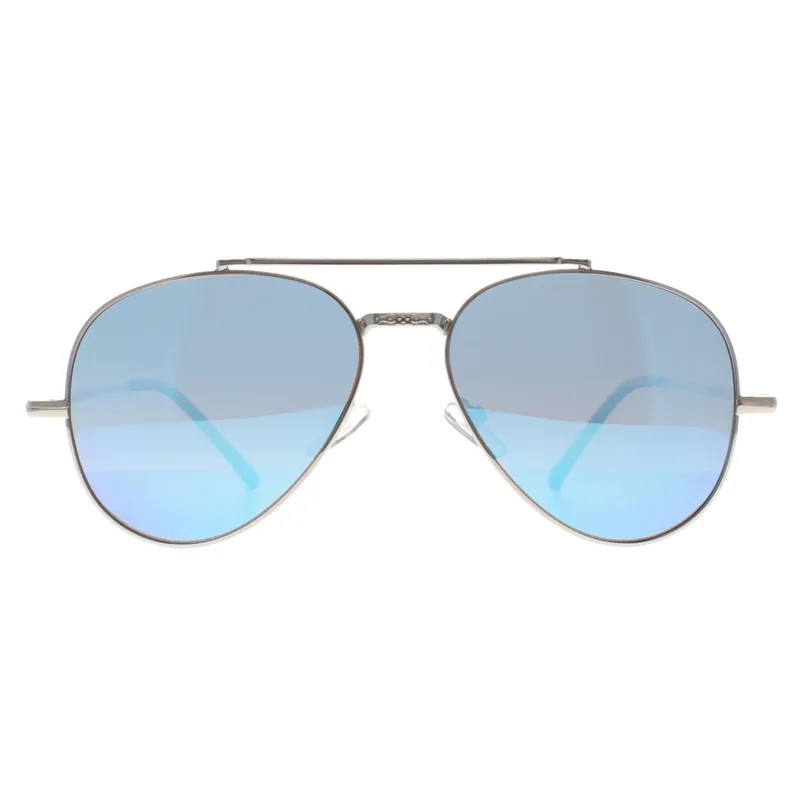 Aviator Shiny Silver Blue Polarized MP185 - montana