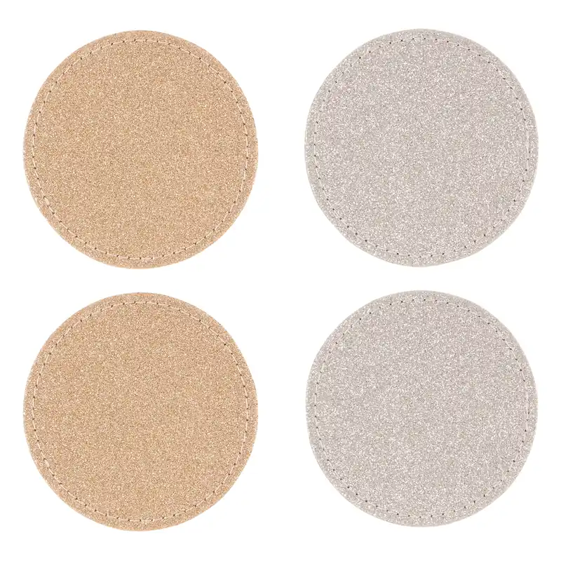 Reversible Glitter Place Settings Reversible Gold And Silver Glitter Coasters - Orsina
