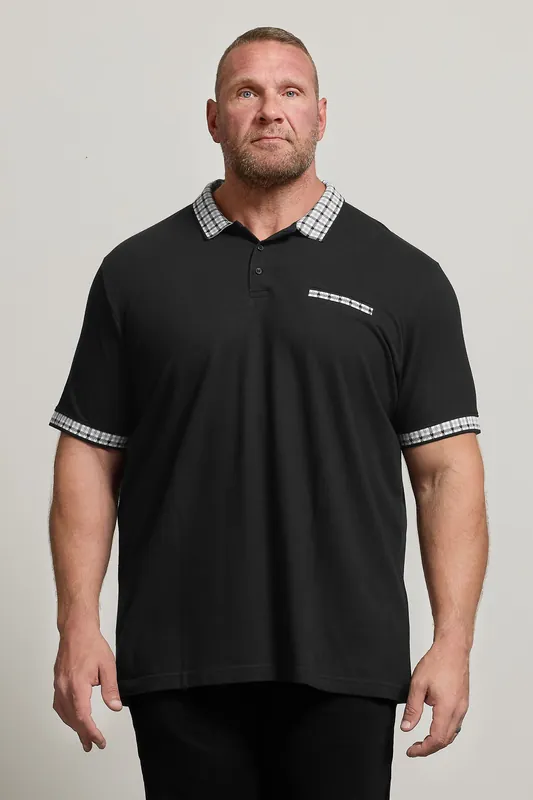 Jacquard Checked Collar Polo Shirt - BadRhino