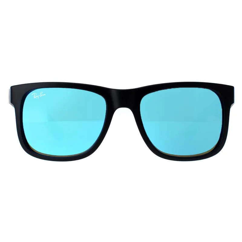 Rectangle Black Blue Mirror Sunglasses - Ray-Ban