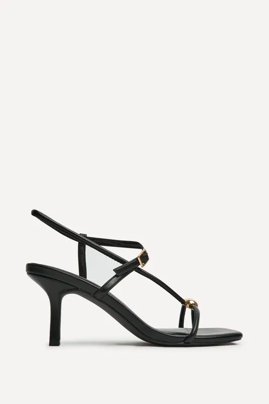 Immersed Black Heeled Sandals - Linzi