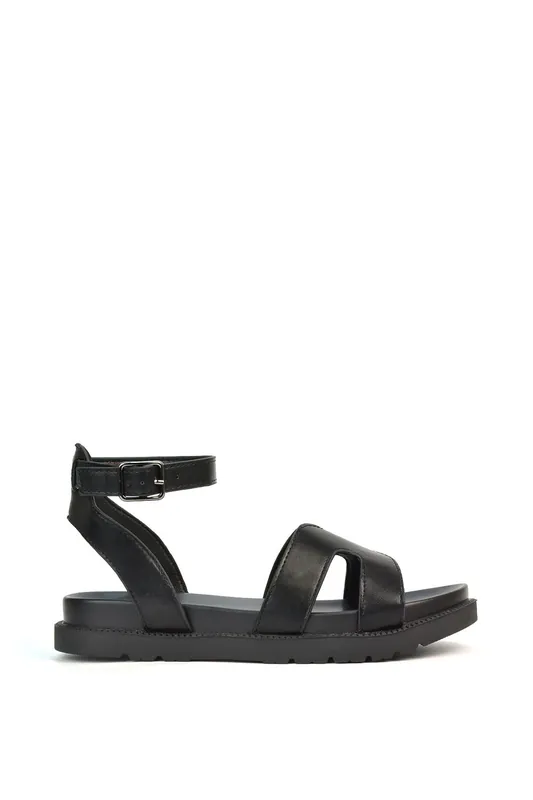 Angie' Flat Strappy Flexible Flatform Open Toe Sandals - XY London