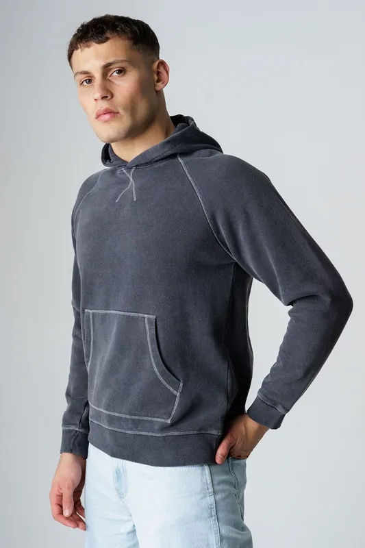 Cotton Blend Acid Wash Hoody - Influence