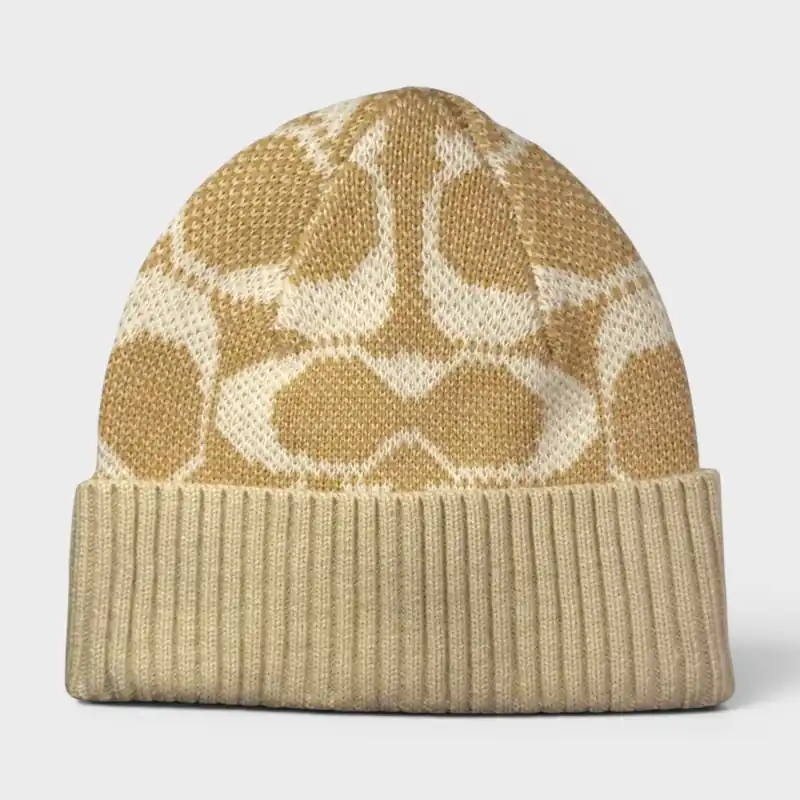 Signature Jumbo Beanie Camel Beige - Coach