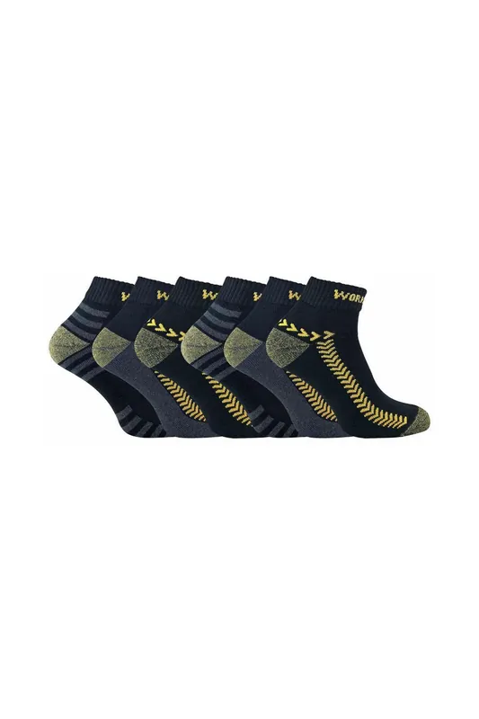 6 Pack Cotton Anti Sweat Low Cut Work Socks for Steel Toe Boots - Sock Snob