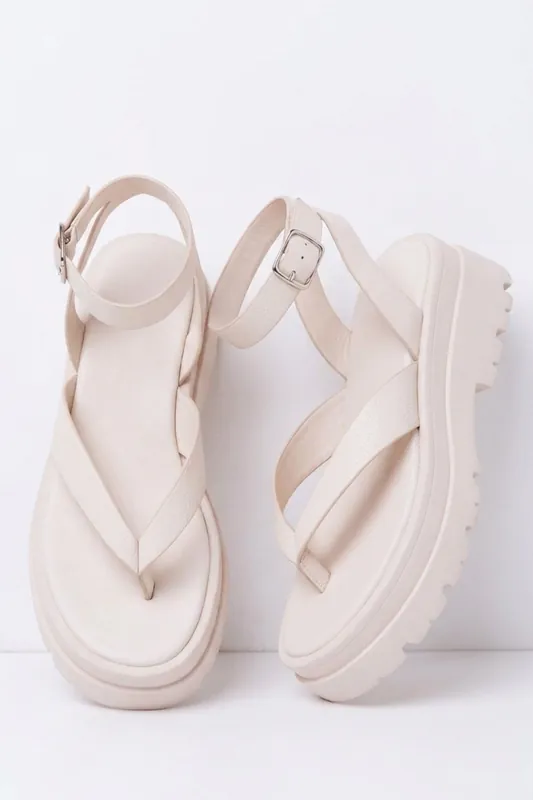 Toe Thong Chunky Platform Ankle Strap Sandals - Femme Luxe