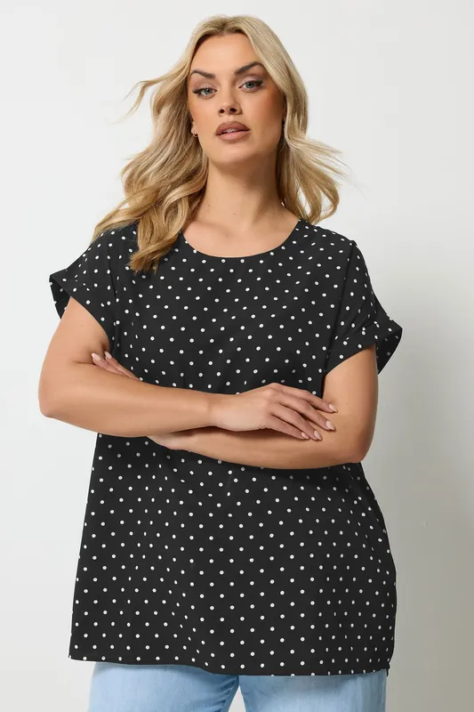 Polka Dot Grown-On Sleeve Top