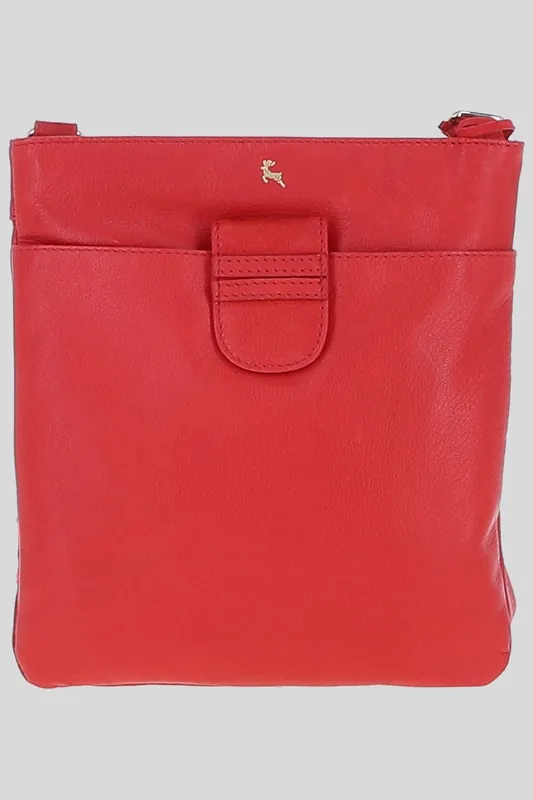 Genuine Leather Crossbody x Shoulder Bag with Golden Accents - Ashwood Leather