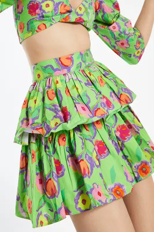 Tiered Ruffle Mini-Skirt