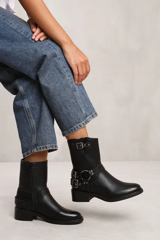Micah' Ankle Boot With Buckle Detailing - Where's That From