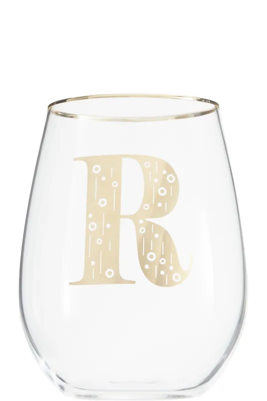 Versatile Letter R Curved Tumbler, Comfortable Grip Tumbler For Parties, Easy Sipping Restaurant Tumbler - Orsina