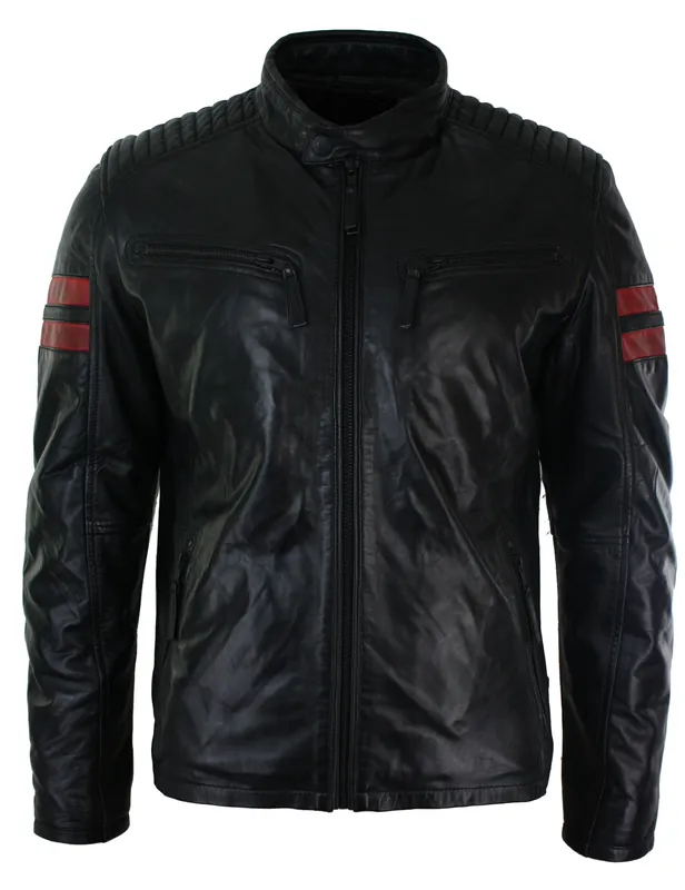Leather Biker Racing Jacket Short - TruClothing