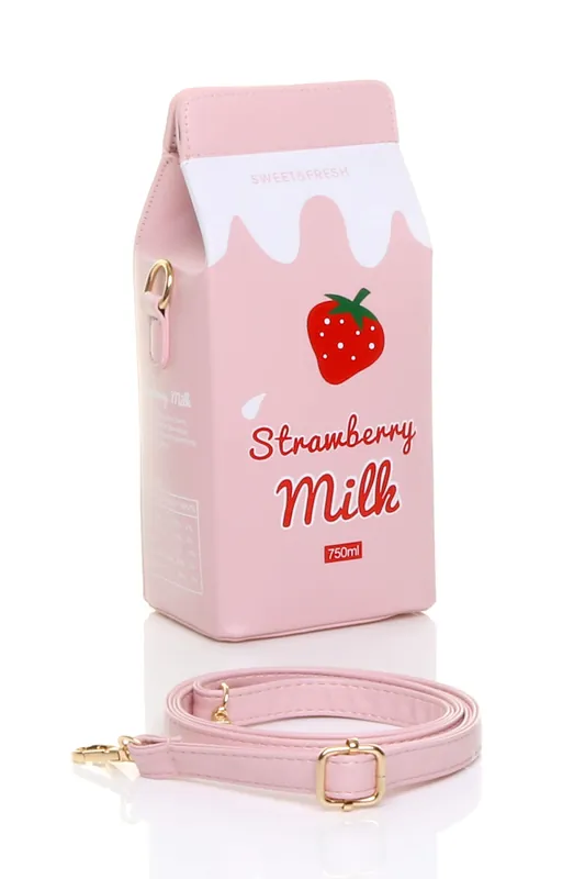 Novelty Milk Carton Crossbody Bag - AJVANI