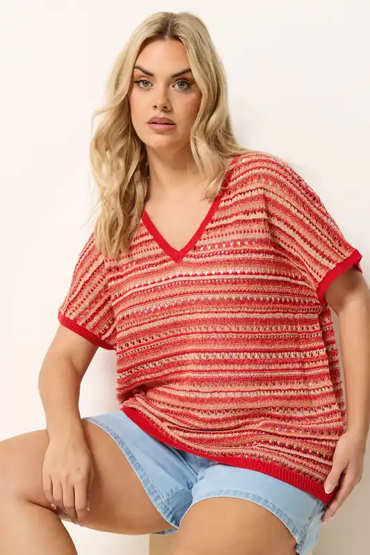 Stripe Boxy Knitted Top - Yours