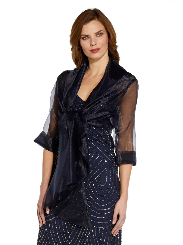Sht Slv Orgnza Wrap Jacket - Adrianna Papell
