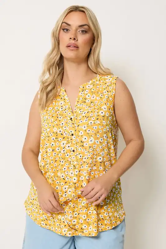 Floral Notch Neck Vest Top - Yours