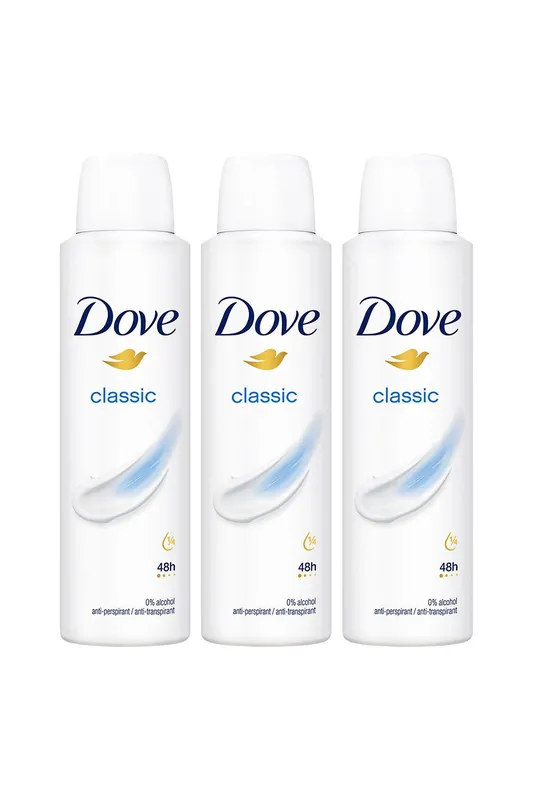 Classic 'Antiperspirant' 48H Sweat Protection Deo for Women 150ml,3pk - Dove