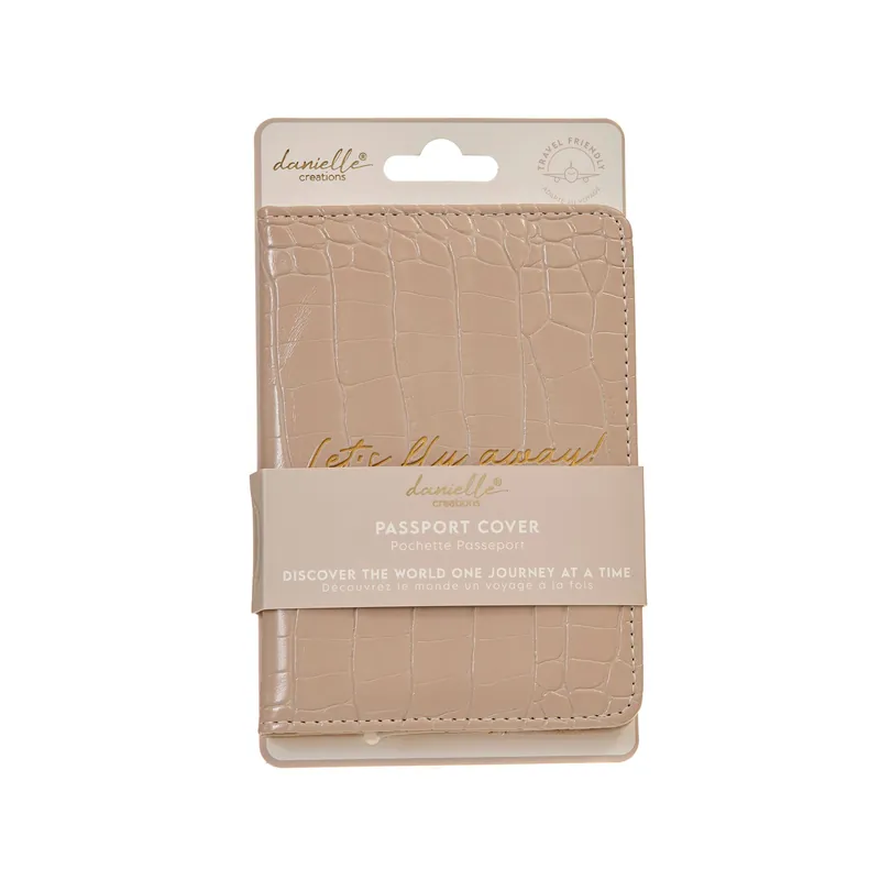 Taupe Passport Cover Case - Danielle Creations