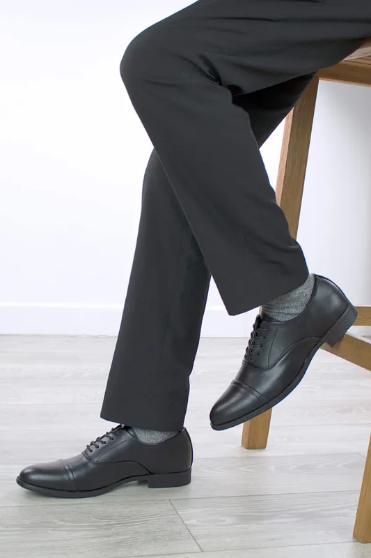 Low Heel Lace Up Derby Work Dress Shoes Oxfords - AJVANI