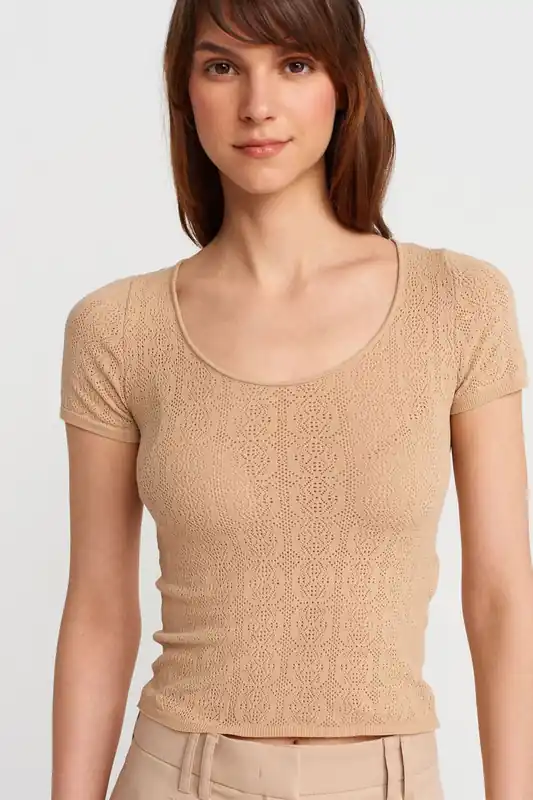 Slim Fit Ribbed Textured Blouse - Dilvin