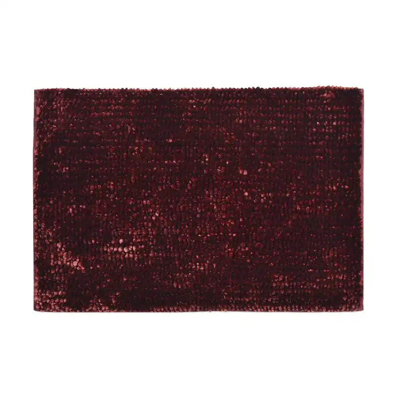 Velvet Chenille Bobble Bath Mat Non-Slip