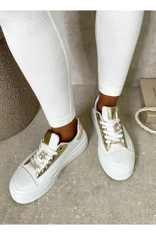 Angelah Lace Up Love Platform Trainers - IKRUSH