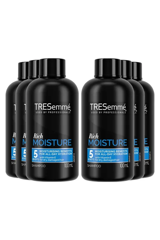Moisture Rich 'Shampoo' with Vitamin E for Dry & Damaged Hair 6 Pack of 100ml - Tresemme