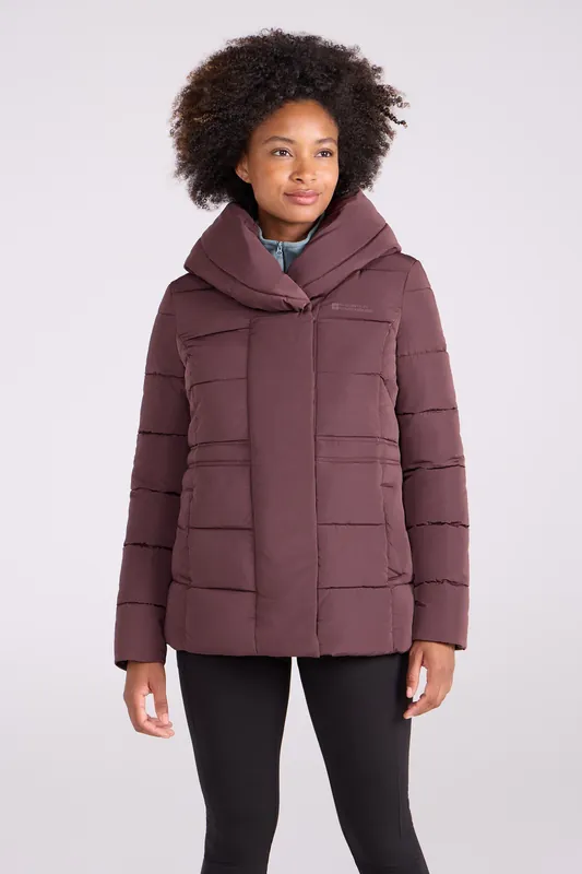 Olive' Padded Water Resistant Hooded Outdoor Winter Puffer Jacket - Mountain Warehouse