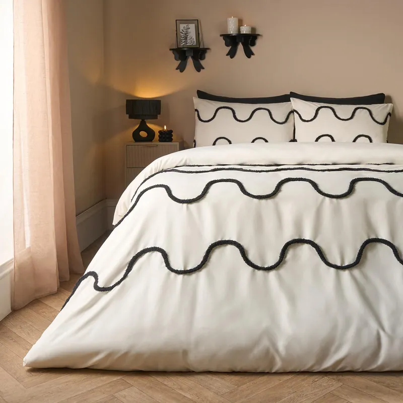 Tufted Wave Bedding Set Modern Duvet Cover with Pillowcase - OHS