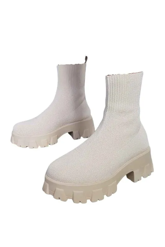 Lydia Chunky Sock Boots - IKRUSH
