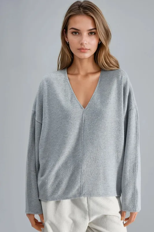 V-Neck Long Sleeve Blouse
