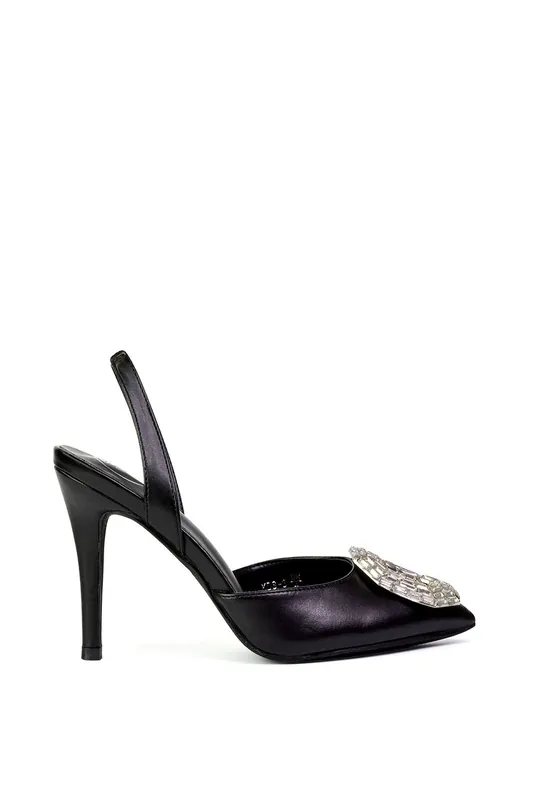Issy' Sling Back Strappy Pointed Toe Stiletto High Heel Court Shoes - XY London