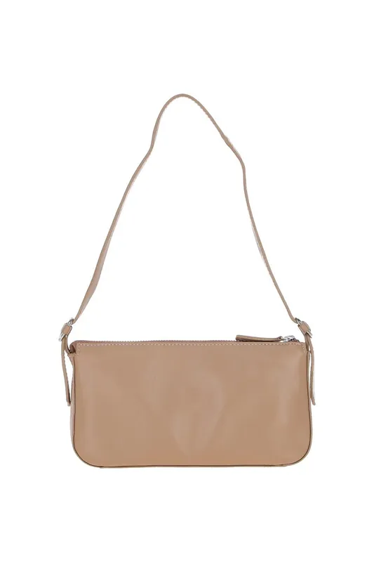 'Tesoro Pelle' Plain Shoulder Bag - Ashwood Leather