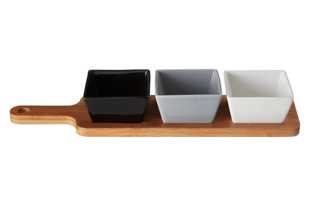 Stylish Serving Board With Square Dishes, Serving Board For Kitchen, Versatile Serving Tray - Orsina