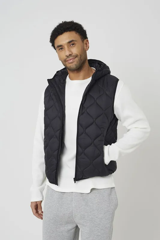 Onion Quilted Hooded Gilet - Brave Soul